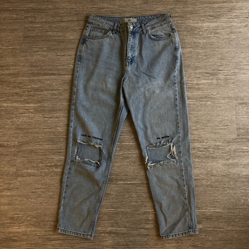 Topshop “Love me Forever” “or Never” Mom Jean